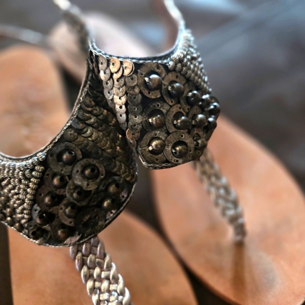 Naughty Monkey Silver Embellished Sandals